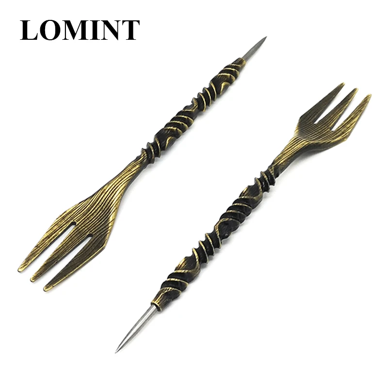 Retro Design Hookah Fork With Pecker Aluminum Foil Hole Puncher Two in One Shisha Needle Tool Chicha Narguile Accessories LOMINT hookah accessories