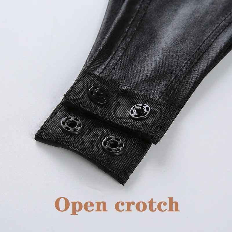 Women Sexy Bottom Open Crotch Patent Leather Erotic Below Crotchless Shaping Bodysuit Porn Breast Exposing Latex Lingerie Set women underwear sexy lingerie