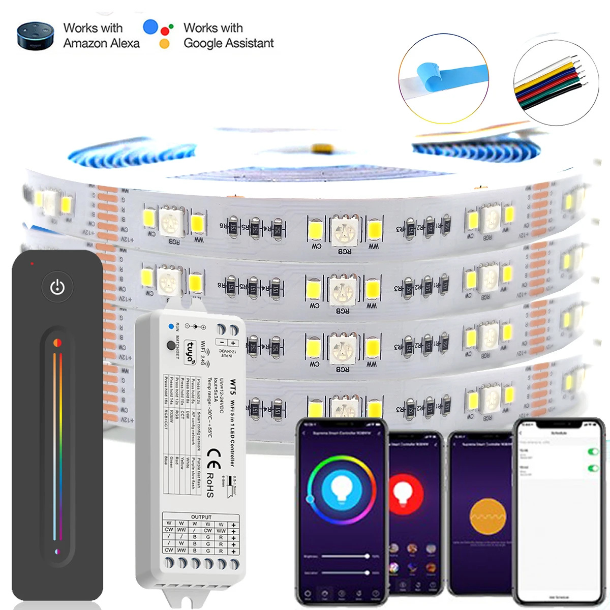 2.4g rf tuya wifi led controlador dc12v