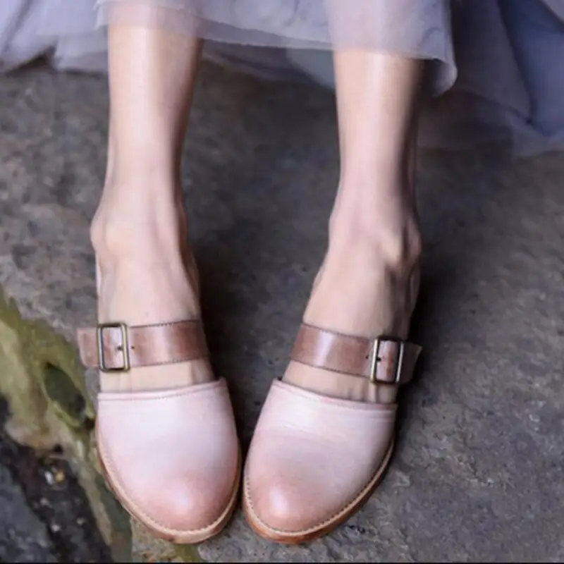 Женские летние туфли лодочки повседневная обувь на низком массивном каблуке