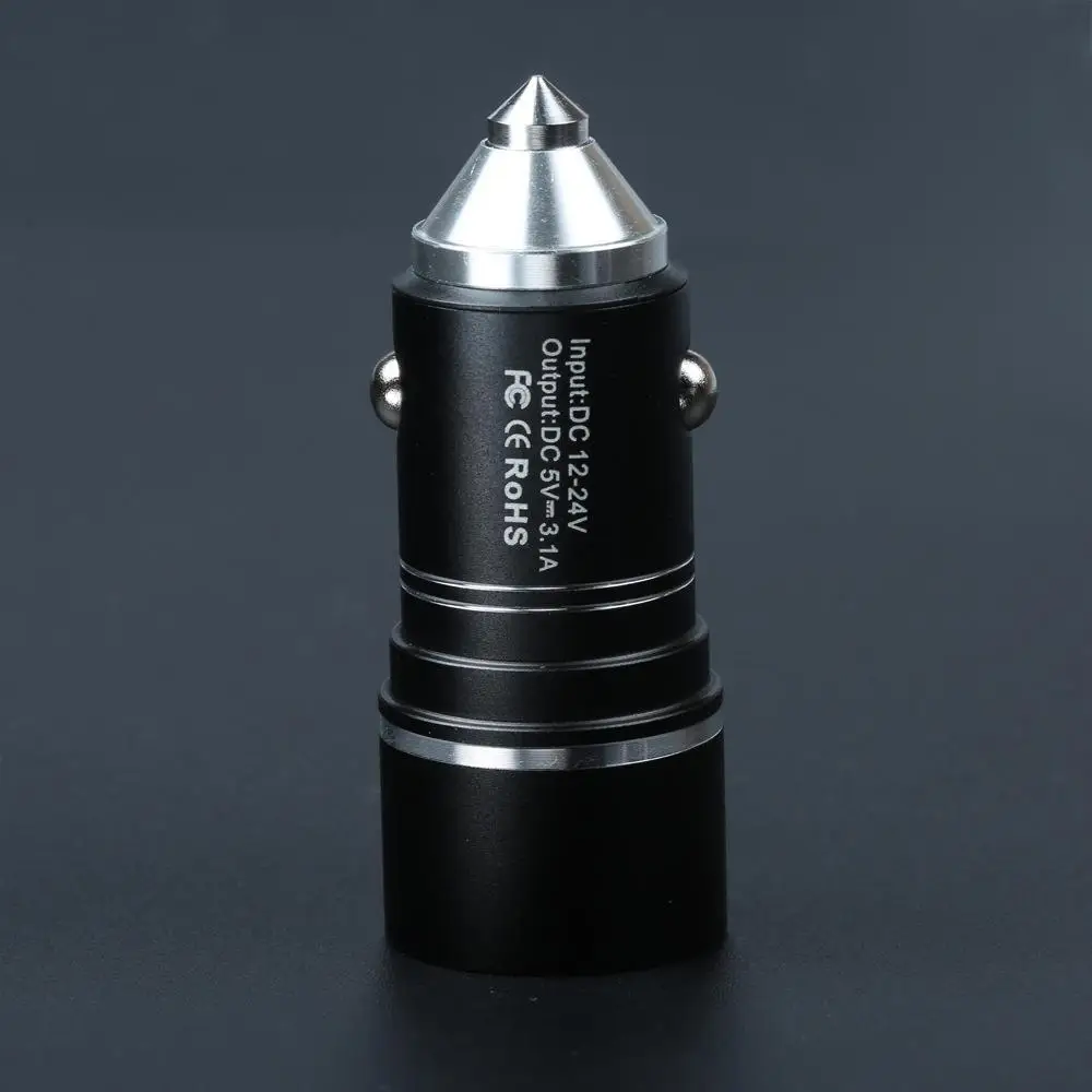 Практичный usb общее автомобильное зарядное устройство с молотком Безопасности для 3.1A DC12-24V мобильного телефона 15W 5V зарядное устройство