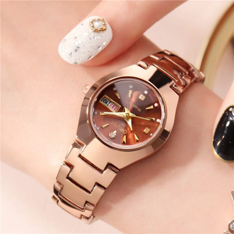 2021 Fashion Korean Style Watches for Women Alloy Simple 30M Waterproof Personality Quartz Calendar Ladies Luxury Wrist Watch