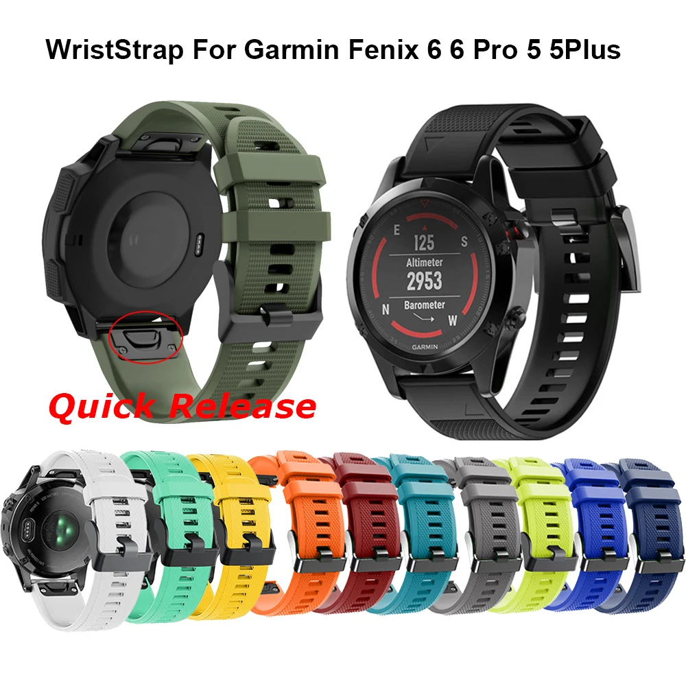 Ремешок для часов Garmin Fenix 26 мм 6S 6X 6 5X 5 2 3 3hr 22 20 быстросъемный силиконовый простой
