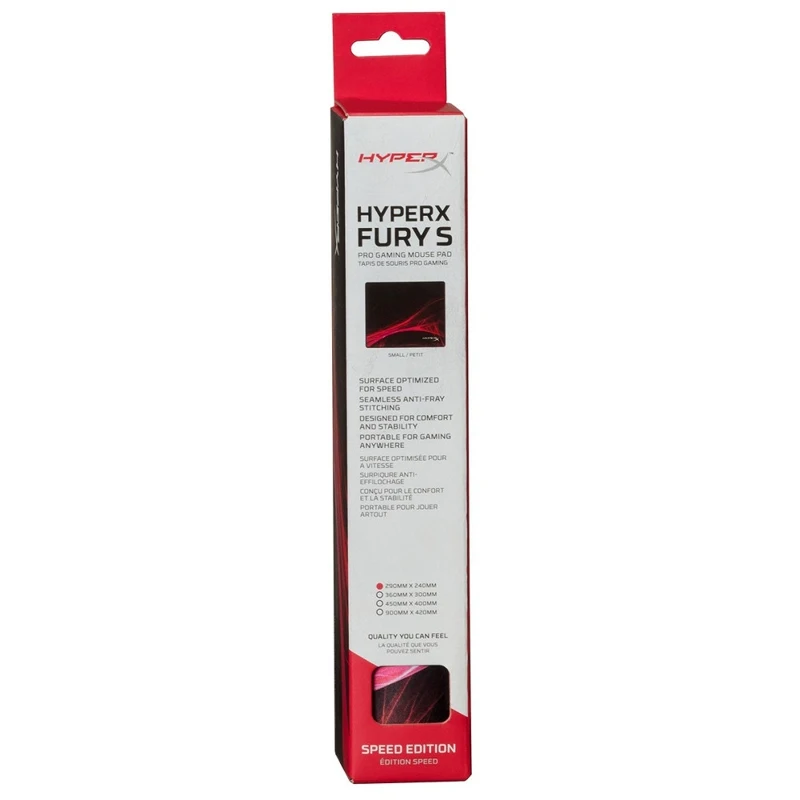Коврик HyperX Fury Pro S Speed Large ткань, 450 х 400 х 4 мм, цвет: черный с красным