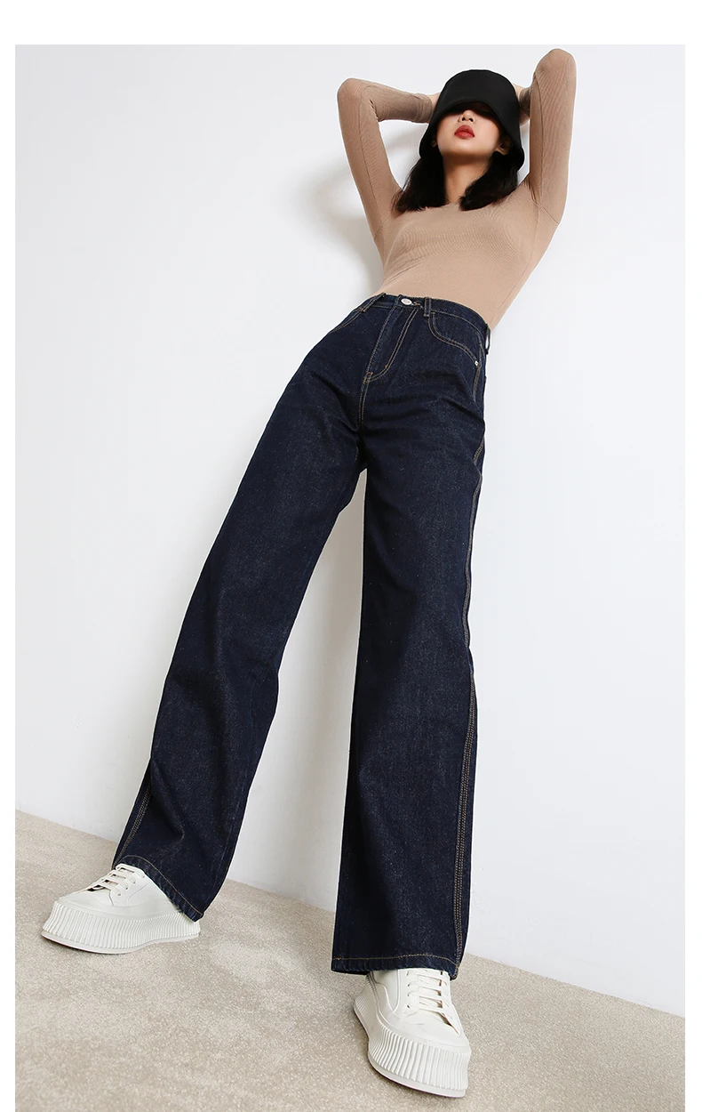 Woman Jeans Fashion Straight Leg Boyfriend Pants High Waist Casual Baggy Jean 2020 New Female Clothing Loose Denim Mom Trouser