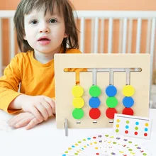 Двухсторонний цвет и фрукты сопряжение деревянная игра головоломки детские Монтессори логическая доска Детский обучающий игрушки