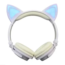Wireless Bluetooth Led Flashing Headphones Foldable Cat Ear Music Stereo Headset Gaming Headphones For Adult Kids Birthday Gifts