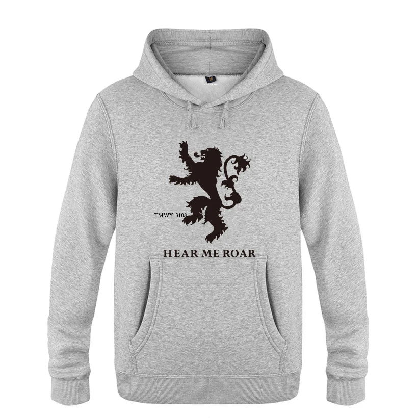 Hear Me Roar-Игра престолов, мужские толстовки, мужские пуловеры, флисовые толстовки с капюшоном - Цвет: HUIY HET