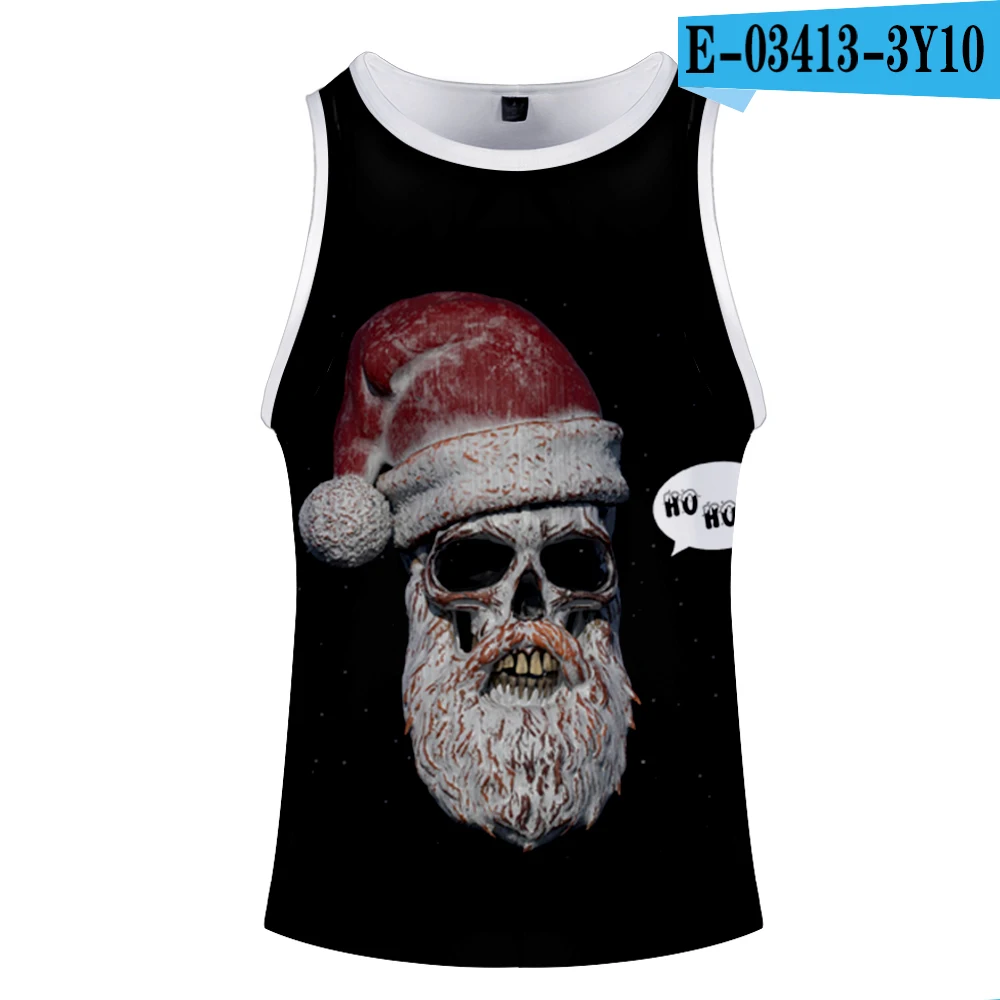 Merry Christmas 3D Pinted Новая модная уличная одежда повседневные спортивные Стильные майки без шапочки модные летние крутые мужские топы - Color: 3Y10