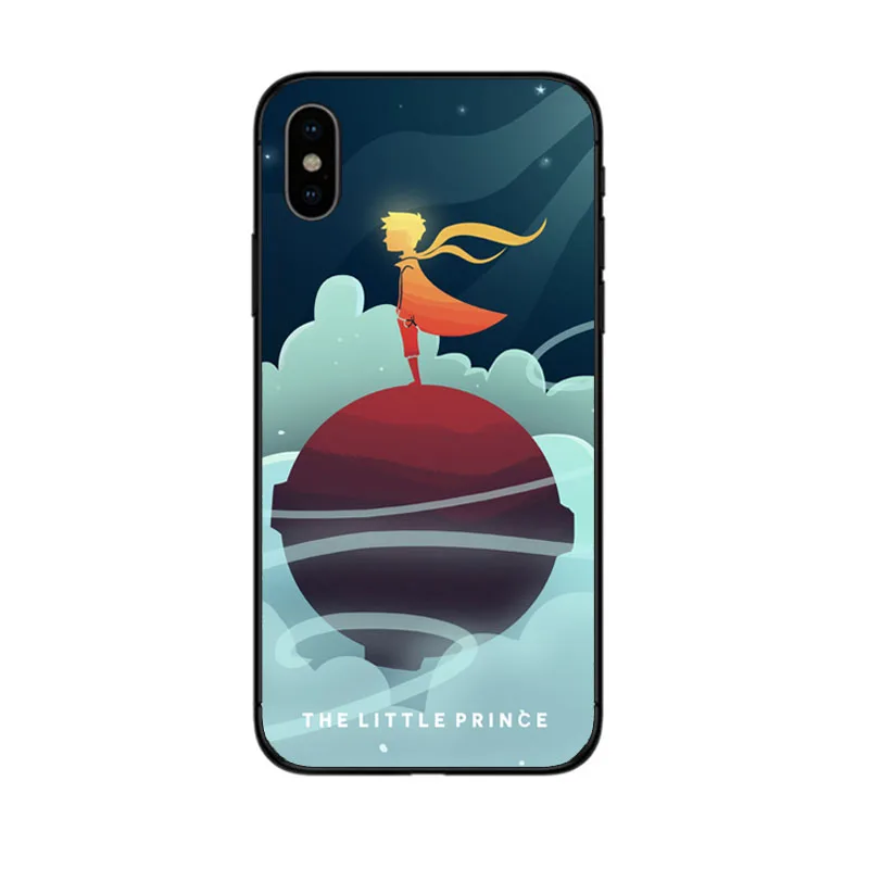 Чехол с принтом Маленького принца седи черный мягкий Уретановый Термопластик (tpu)