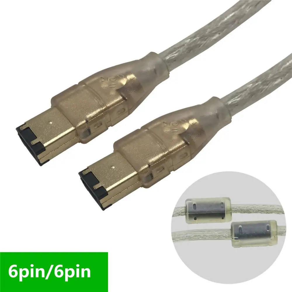 1,5 м позолоченный IEEE 1394a кабель для передачи данных 6 Pin до 6 Pin 1394 6 P штекер до 6 P Мужской адаптер промышленный кабель для камеры Firewire высокоскоростной 400