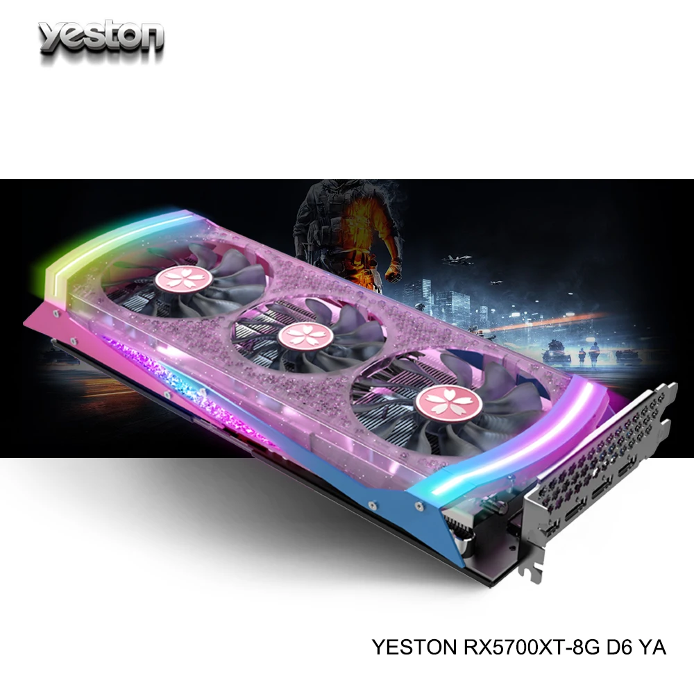  Yeston Radeon RX 5700 XT GPU 8GB GDDR6 256bit 7nm Gaming Desktop computer PC Video Graphics Cards s