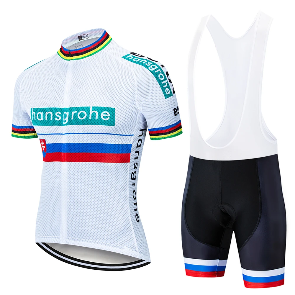 Pro Hansgrohe команда Велоспорт Джерси и нагрудник шорты комплект дышащие летние топы рубашка Ropa Ciclismo мужские Майо Culotte одежда