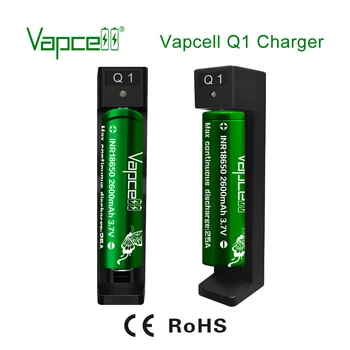 

Vapcell Q1 charger simple single 1 Slot 0.6A USB charger for 21700 18650 20700 18350 14500 Li-ion battery with retail box