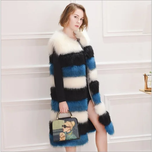 Manteau Fausse Fourrure Femme длинное пальто с мехом для женщин куртка из синтетического меха искусственный жилет на лисьем меху XL250