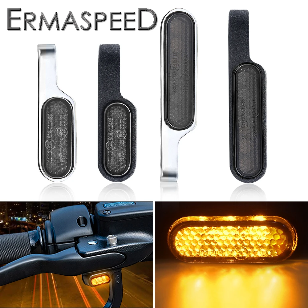 Manubrio Led Lampeggiatore Per Moto Ambra Mini Acqua Fluente 12V Ip68 Indicatori Di Direzione Impermeabili Indicatori Di Direzione Accessori Moto