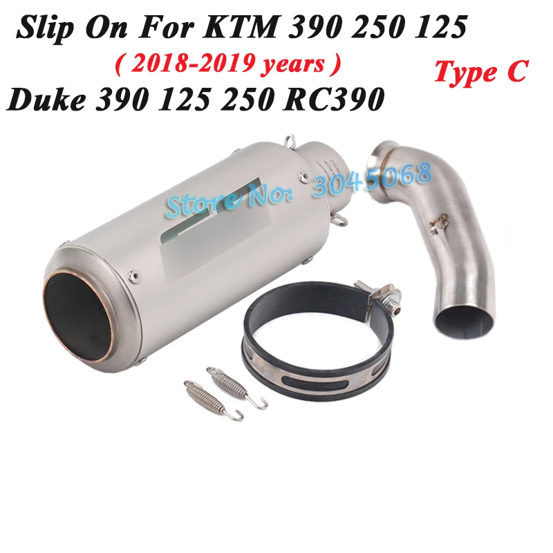 Слипоны для DUKE 125 250 390 KTM 390 250 125 RC390-, мотоциклетные выхлопные трубы, модифицированные мотоциклетные глушители среднего соединения