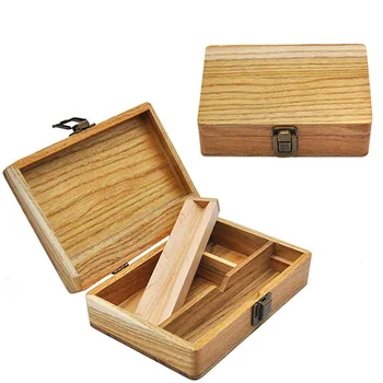 

1Pc Natural Handmade Tobacco Wooden Stash Case Box 50 x 120 x173mm Rolling Tray Wood Tobacco Herb Box Smoke Pipe Accessories