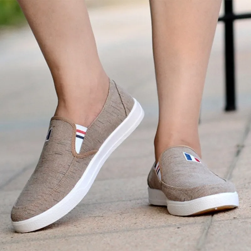 Акция! Мужская парусиновая обувь Кроссовки Лоферы без застежки с низким вырезом