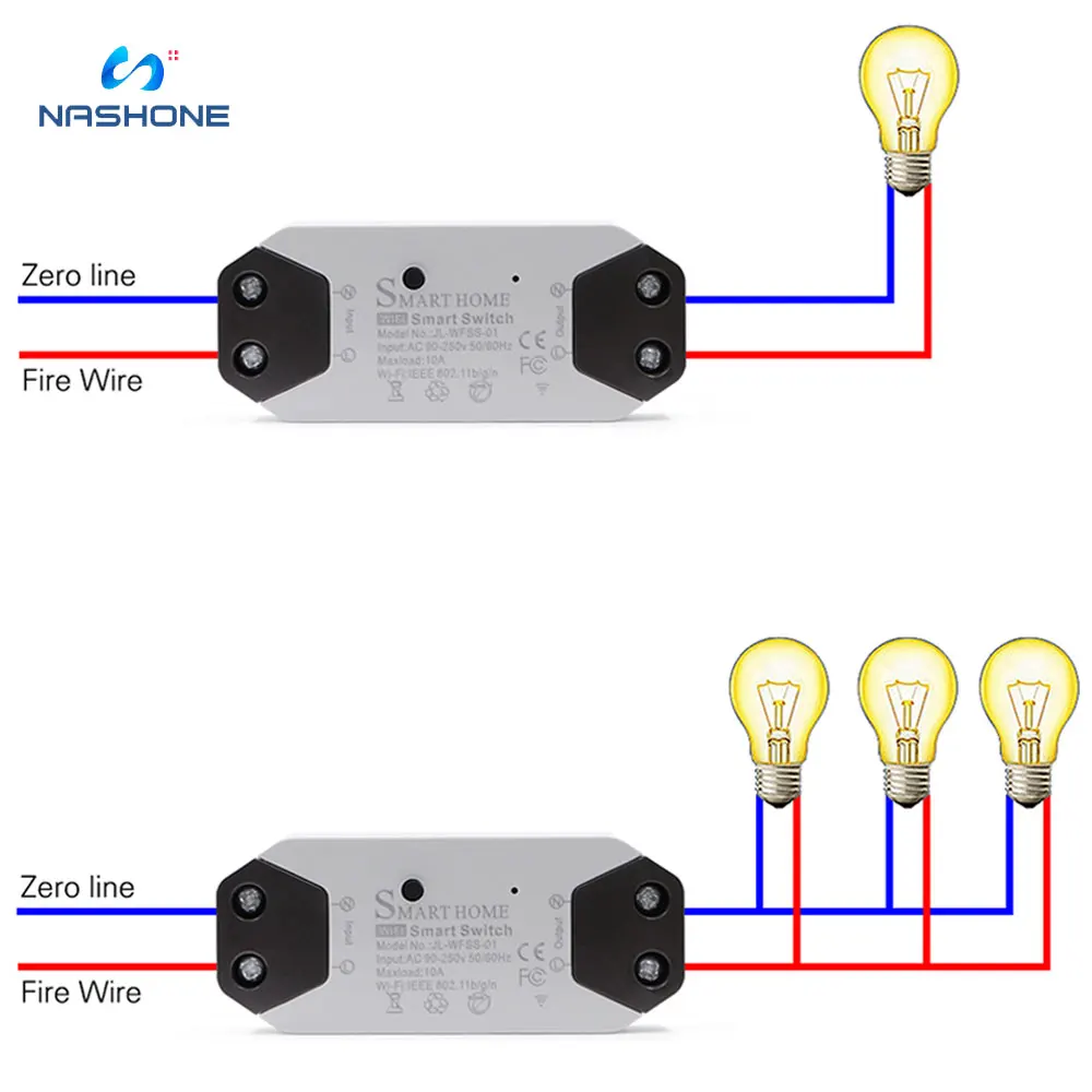 Nashone WiFi Breaker Tuya Smart Light Switch Timer, Circuit breakers Wireless Remote Controls Switch Work With Alexa Google