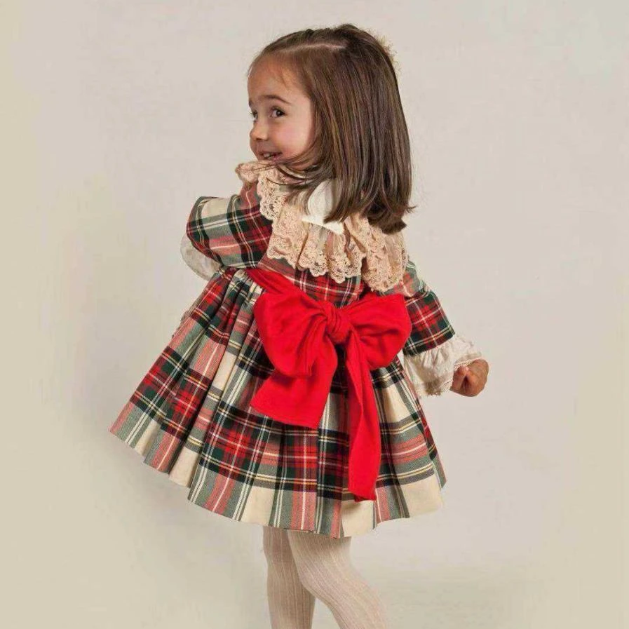 spanish tartan baby dress
