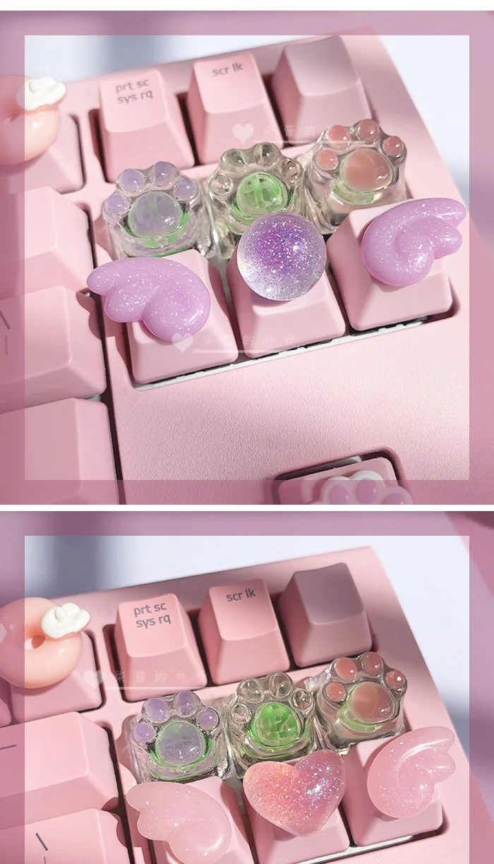 Xpoko back to school Personalized keycaps Wings cute translucent keyca