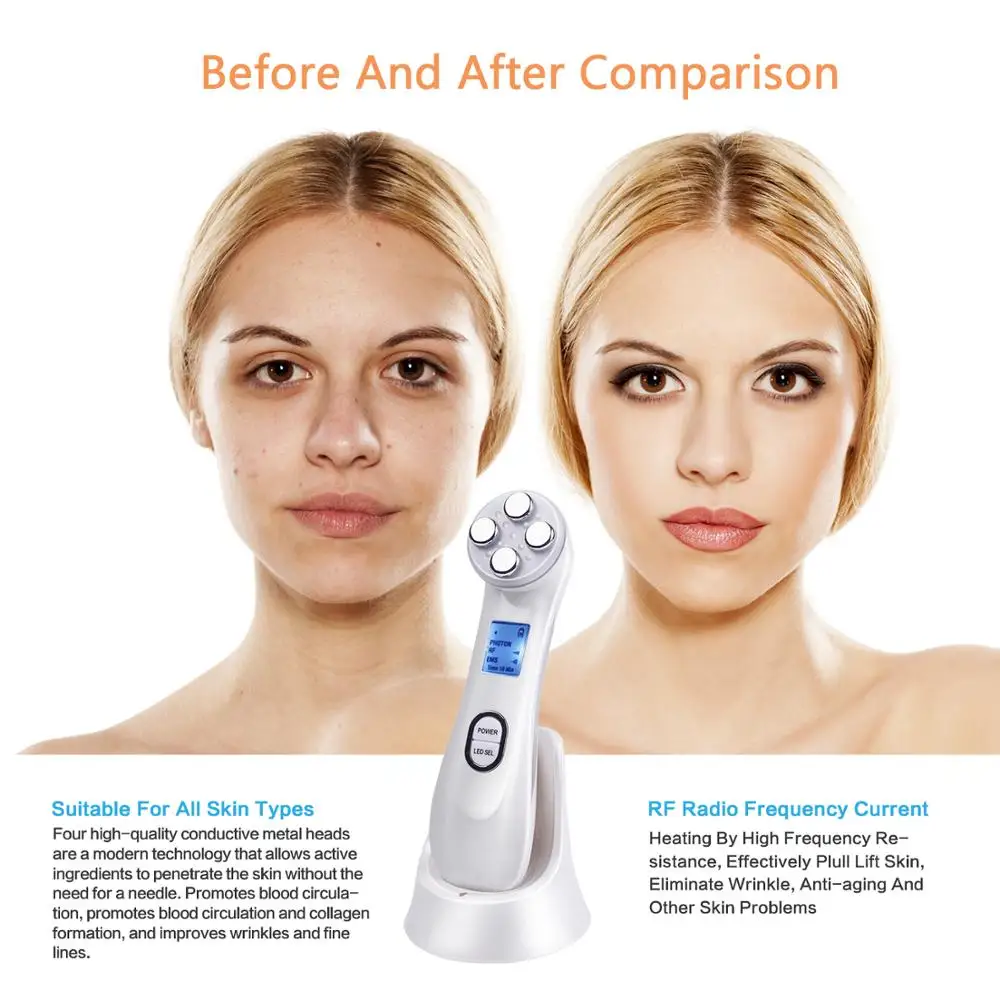 

USB Charging Mesotherapy Electroporation Face Beauty Pen Radio Frequency LED Photon Face Skin Rejuvenation Remover Wrinkle