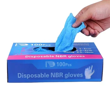 

100pcs Disposable NBR Gloves White Non-Slip Acid and Alkali Laboratory Rubber Latex Gloves Household Cleaning Products