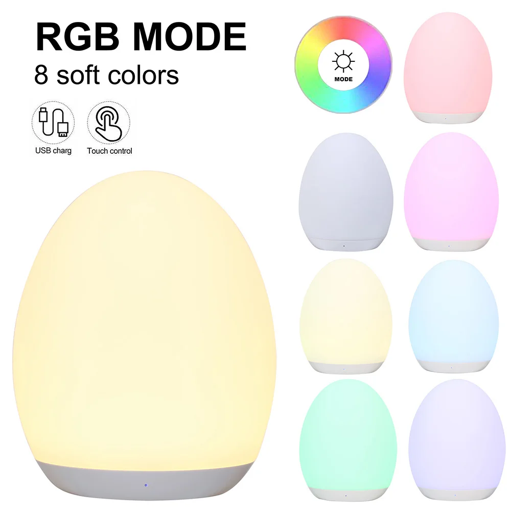 USB Rechargeable LED Night Light RGB Table Lamp Touch Switch for Children's Home Garden Bar KTV Dining Ambient | Лампы и освещение