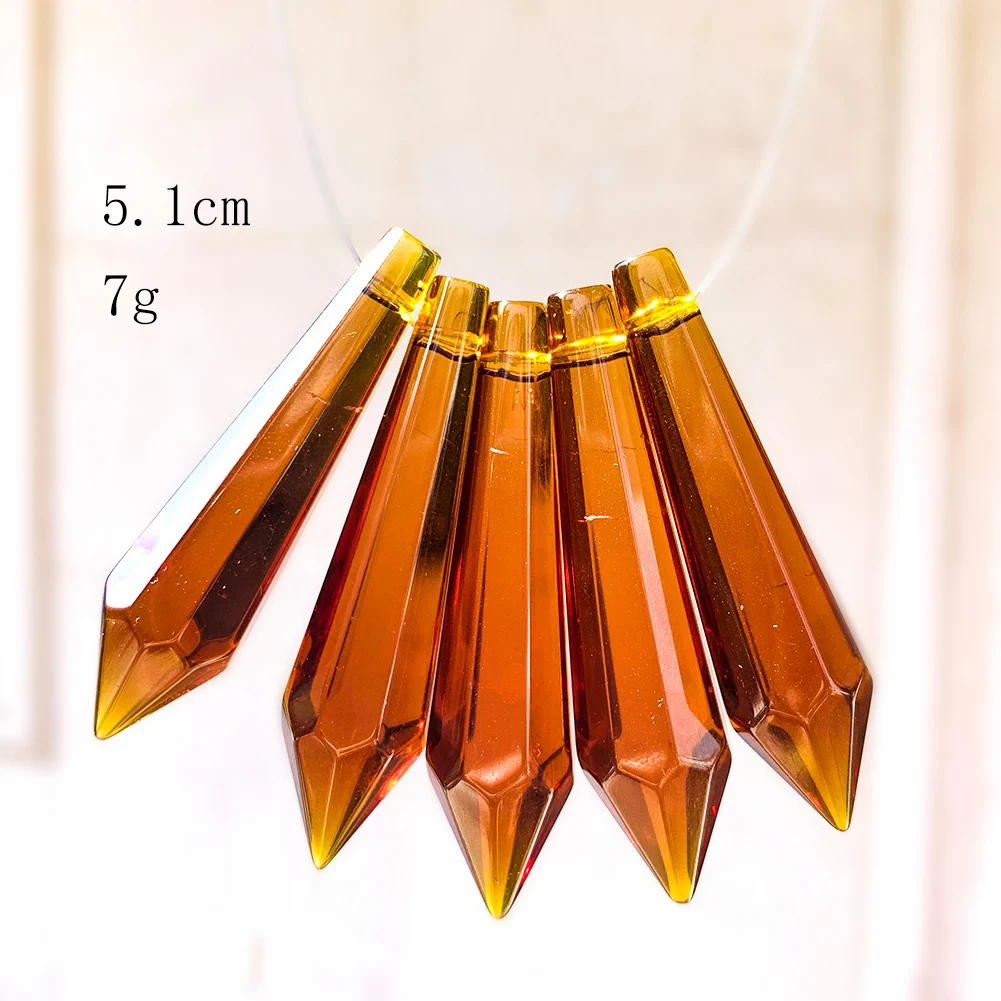 5PCS Crystal Pointed Beads Chandelier Crystals Lamp Prisms Icicle Glass Bead Suncatcher for Windows Decor DIY Hanging Pendant — view 6