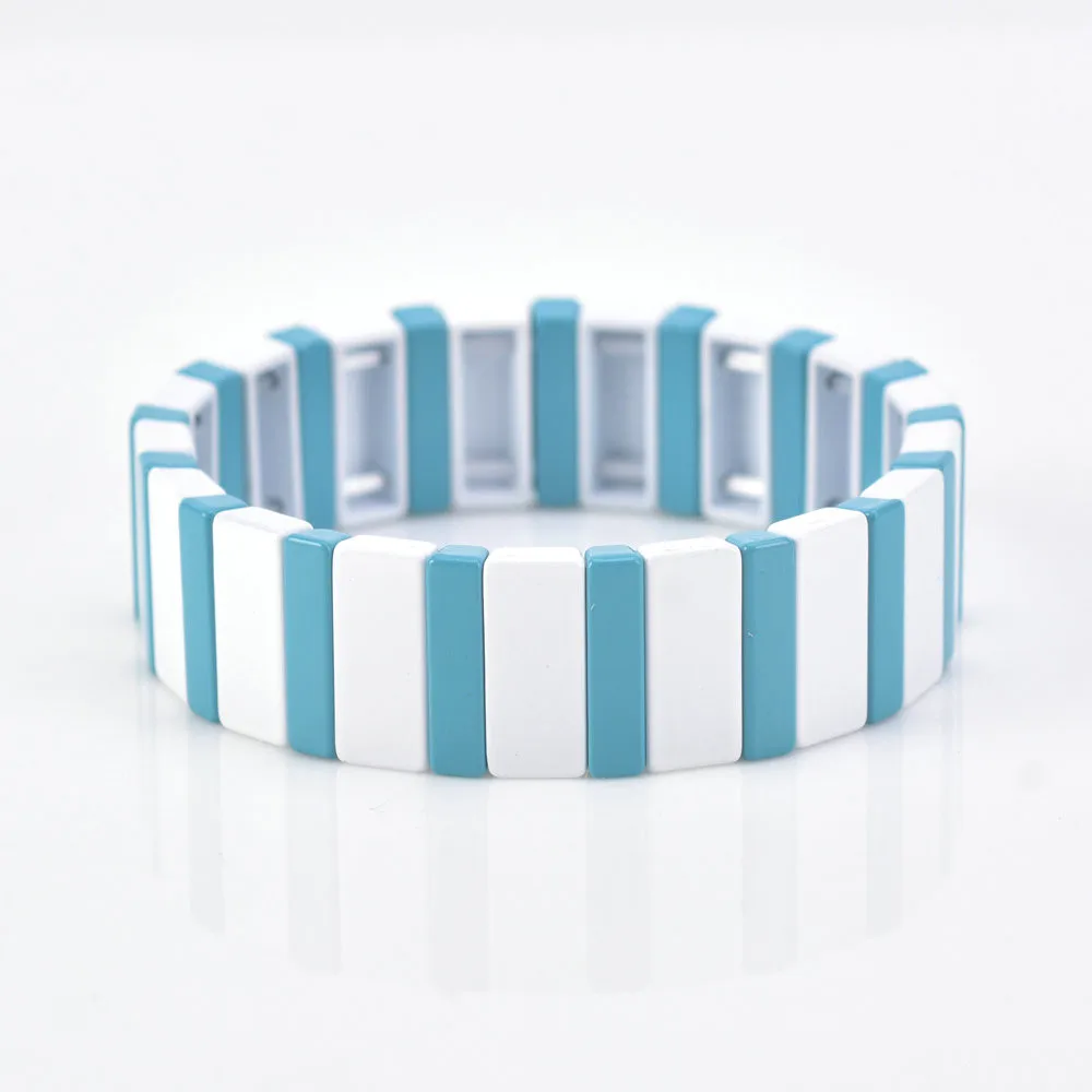 Shinus модные браслеты для мужчин плитка браслет из бисера ручной работы ювелирные изделия для женщин Последняя мода браслет Зебра полосы - Окраска металла: HDB006-13