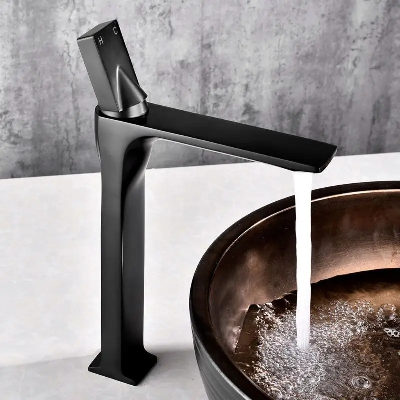 

Basin Faucet Tap Retro Black Single Handle Hole Deck Mounted Wash Hot Cold Mixer Bathroom Kitchen Sink Hotselling 63HF