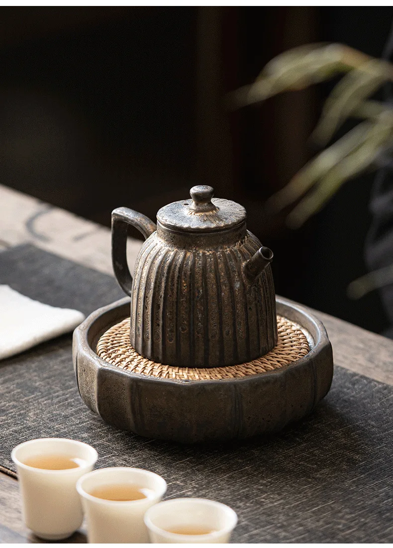 retro dourado ferro esmalte bule único pote kung fu fabricante de chá