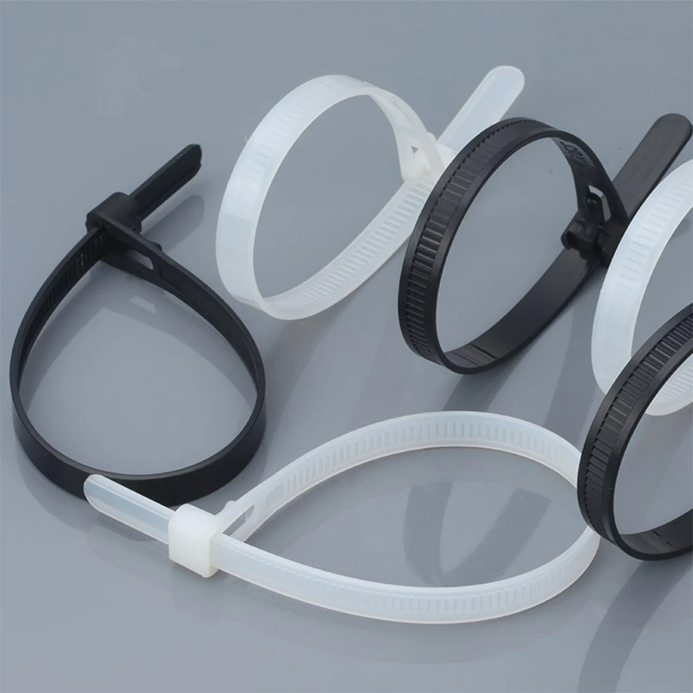 Nylon Cable Ties 30PCS Retractable Nylon Cable Tie Reusable Self-Locking Plastic Fixed Nylon Cable Tie Packaging Plastic Zipper Tie