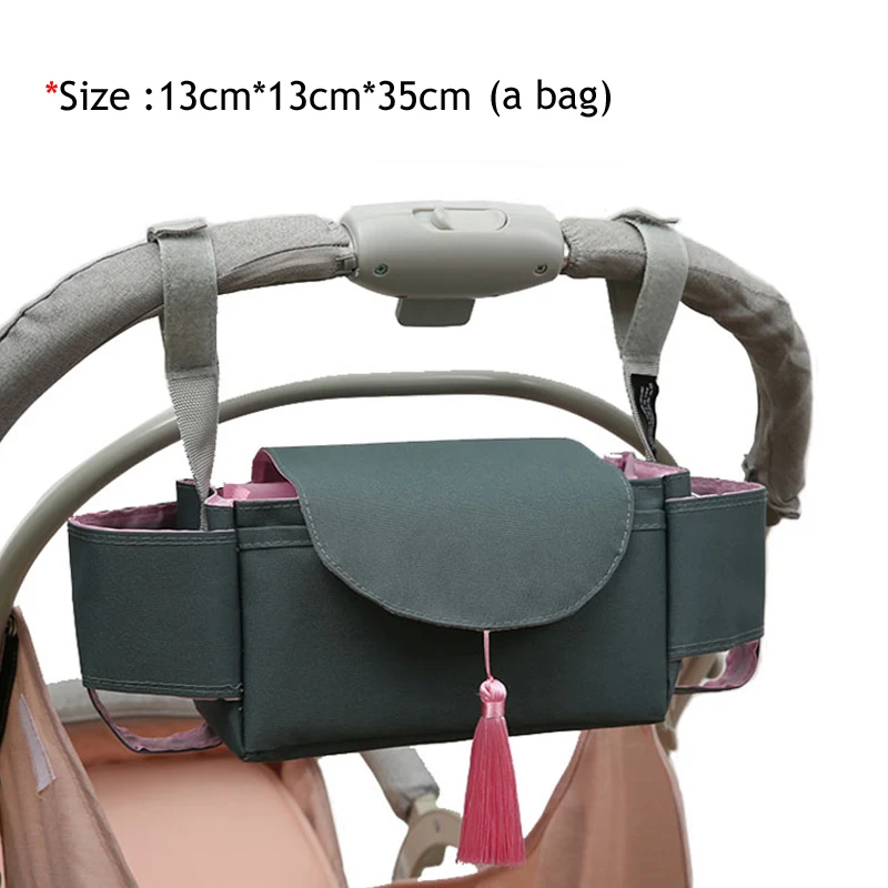 Pink tassel Дорожная детская коляска подвесная сумка, сумка для бутылки молока, переносная сумка для хранения, аксессуары для коляски, упаковка для ухода, аксессуары - Цвет: Pink tassel