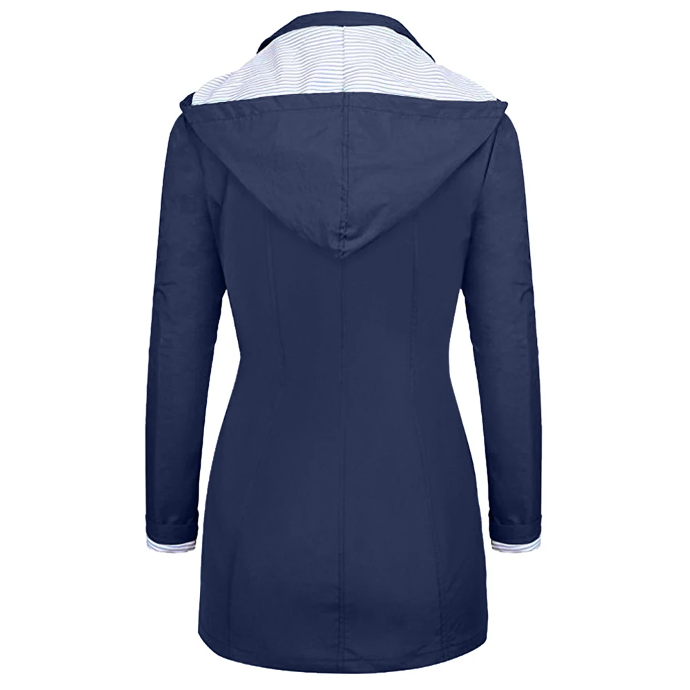 Casaco feminino, Хит, модный женский плащ, водонепроницаемый, Одноцветный, пальто для женщин, moda feminina, плотная Талия, пальто с капюшоном