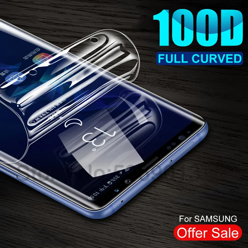 

100D Full Cover Soft Hydrogel Film For Samsung Galaxy Note 10 9 8 S8 S9 S10 Plus S10e S7 Edge Screen Protector Protective Film
