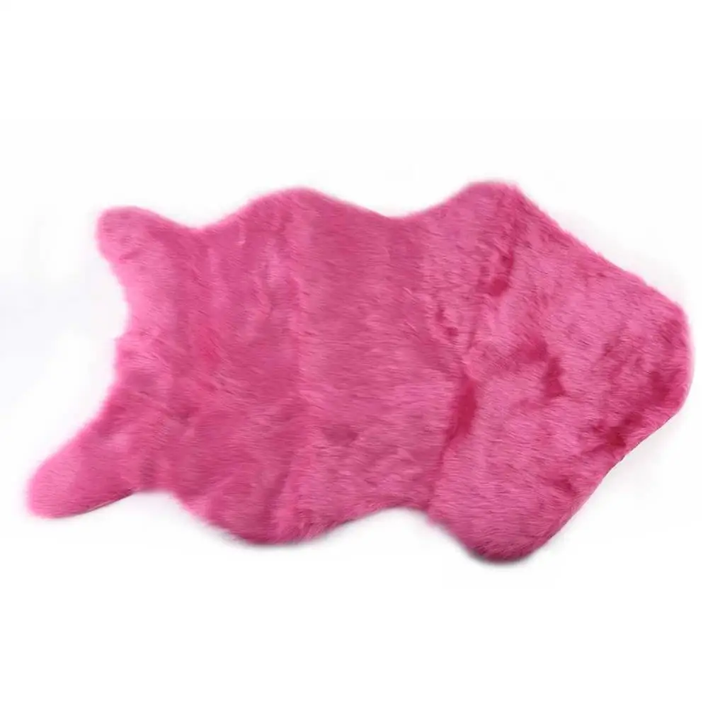 Rose Red Коврик для пола из искусственной овчины, теплый ворсистый Коврик для кресла, гладкий мех, пушистый коврик для спальни, коврик для гостиной - Цвет: Rose Red