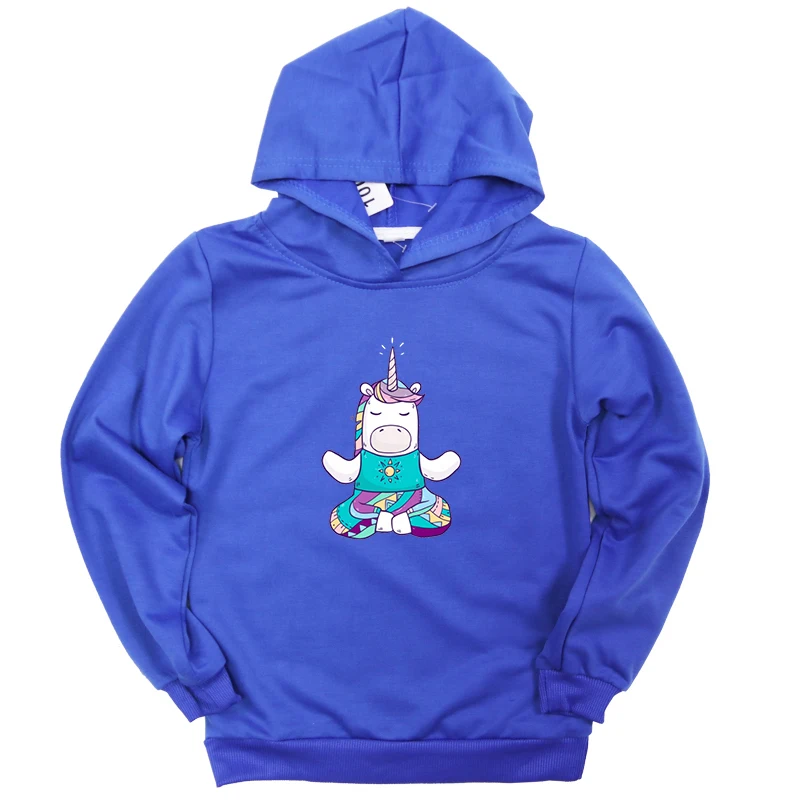 Hoodies 7 Толстовка с капюшоном с единорогом; свитера для малышей; детские толстовки с капюшоном для мальчиков и девочек на весну-осень; милая одежда с принтом «каваи»; одежда для подростков - Цвет: Hoodies 7