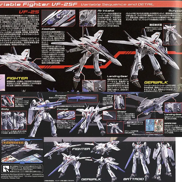 Оригинальный Gundam 1/72 модель VF 25F MESSIAH VALKYRIE ALTD пользовательские размеры Fortress Macross