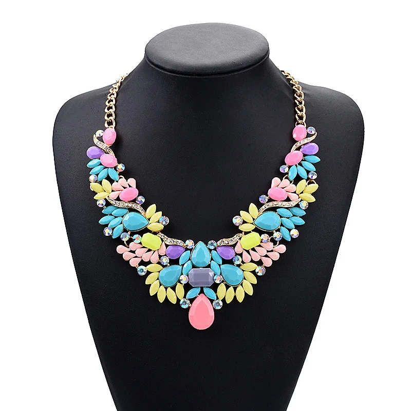 

Europe And America Fashionable Necklace Creative-Five-color Petal Alloy Choker Accessories Supply of Goods