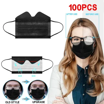

100pc Anti-fog Masks Disposable Face Masks 3-Ply Disposable Face Mask Breathable Solid Facemask Masker Cotton Christmas Hallowen