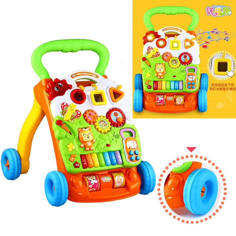 

Youleen Genuine Product Infants Upgraded Di Bear Piano Hand Push Baby Walker Multi-functional Baby Walker with Water Tank