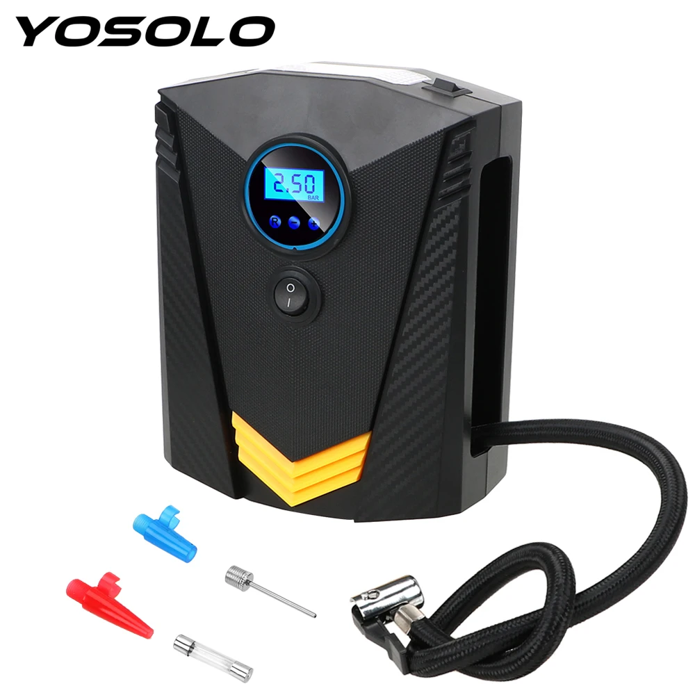 

YOSOLO 150 PSI Auto Air Pump Digital Tire Inflator Car Air Compressor Pump DC 12V for Car Motorcycle LED Light Tire Pump