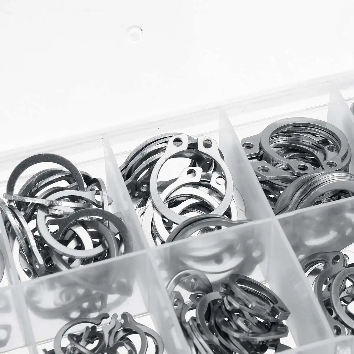 200pcs M8-M18 Elastic Circlip Retaining Ring Snap Ring 304 Stainless Steel C-type Circlip O-axis