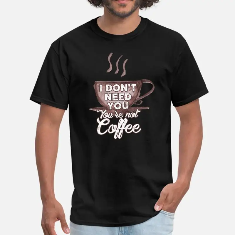 Индивидуальная Мужская футболка coffee To Go, хлопок, круглый вырез, потрясающая Мужская футболка, короткий рукав, Мужская футболка - Цвет: Men-Black