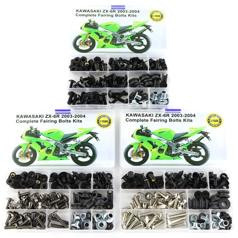 Подходит для Kawasaki ZX6R ZX-6R ZX-6RR ZX 6RR 2003 2004 полный обтекатель Болты Комплект зажимов