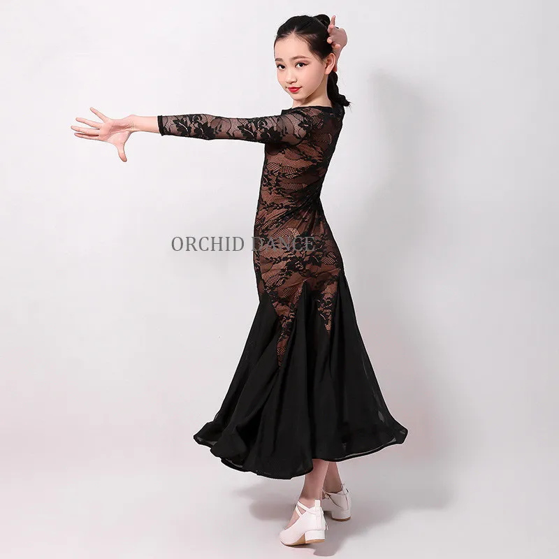Профессиональная высококачественная Детская Одежда для танцев для девочек, красное черное бальное платье для латинских танцев