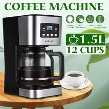 12 чашек, полуавтоматическая Паровая кофеварка, кофемашина для эспрессо, капучино, латте, 220 В, съемная моющаяся кофеварка