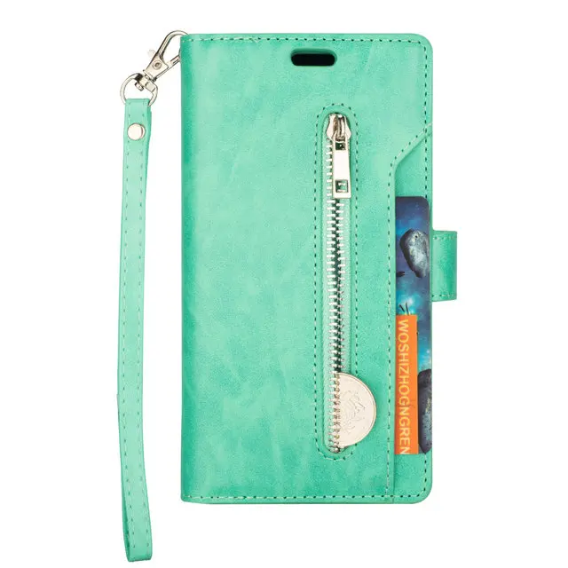 Mint green Роскошные Флип Бумажник для Coque samsung A6Plus случае A750 samsung A6 плюс для samsung Galaxy A7 чехол, кожаный чехол A5 A7 - Цвет: Mint green